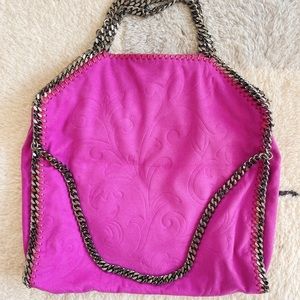 Stella McCartney Falabella Tote Embossed Faux Suede Small, Purple/GunMetal Chain